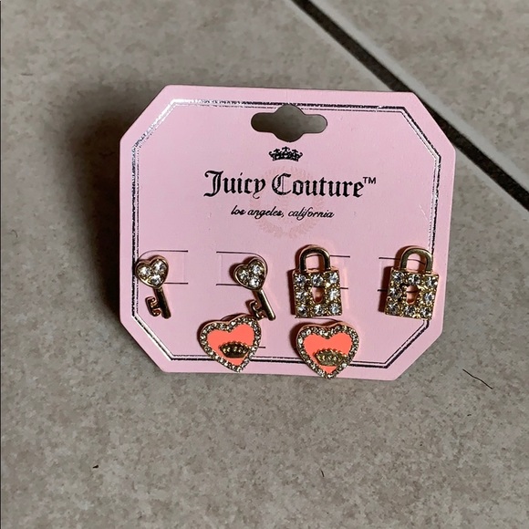 Juicy Couture Jewelry - NWT Set of 3 Juicy Couture Gold Stud Earrings